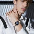 Fitbit Versa 3/Sense - elegant læderrem med rhinestones - lyserød