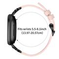 Fitbit Versa 3/Sense - elegant læderrem med rhinestones - lyserød