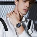 Fitbit Versa 3/Sense - elegant læderrem med rhinestones - hvid