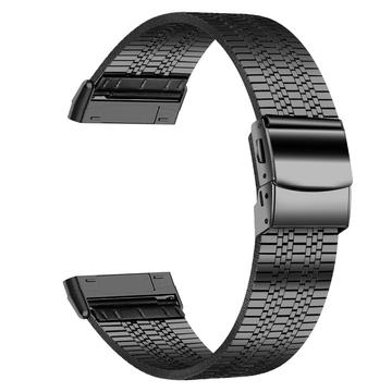 Fitbit Versa 3/Sense Rustfrit Stål Spænderem - Sort