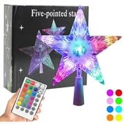 RGB-LED-lampe i form af en femtakket stjerne - fjernbetjening, USB-strømforsyning - 18cm
