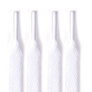 Flade Snørebånd i Polyester - 120cm - Hvid