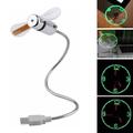 Fleksibel USB-køleventilator med svanehals og LED-urvisning