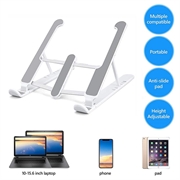 Fleksibel og justerbar støtte/holder til laptop/tablet 10"-15.6" - Hvid