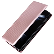 Samsung Galaxy Z Fold5 Flip Cover - Karbonfiber - Rødguld