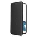 iPhone 14 Pro Max Flip Cover - Karbonfiber - Sort