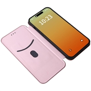 iPhone 15 Pro Flip Cover - Karbonfiber - Rødguld