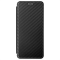 Motorola Moto G60S Flip Cover - Karbonfiber - Sort