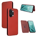 OnePlus Ace 2V Flip Cover - Karbonfiber - Brun