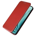 OnePlus Ace 2V/Nord 3 Flip Cover - Karbonfiber - Brun