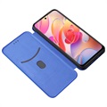 Xiaomi Redmi Note 10 5G Flip Cover - Karbonfiber - Blå