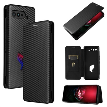 Asus ROG Phone 5 Flip Cover - Karbonfiber - Sort