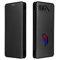 Asus ROG Phone 5 Flip Cover - Karbonfiber - Sort