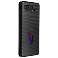 Asus ROG Phone 5 Flip Cover - Karbonfiber - Sort