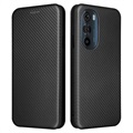 Motorola Edge X30 Flip Cover - Karbonfiber - Sort