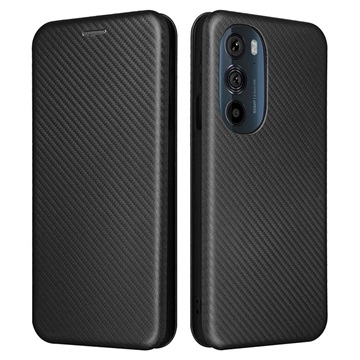 Motorola Edge X30 Flip Cover - Karbonfiber - Sort