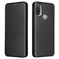 Motorola Moto E20 Flip Cover - Karbonfiber - Sort
