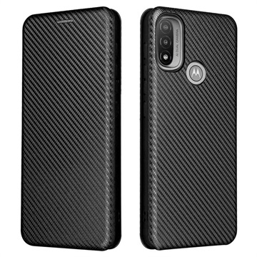 Motorola Moto E20 Flip Cover - Karbonfiber - Sort