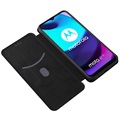Motorola Moto E20 Flip Cover - Karbonfiber - Sort