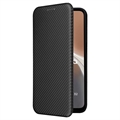 Motorola Moto G32 Flip Cover - Karbonfiber - Sort