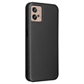 Motorola Moto G32 Flip Cover - Karbonfiber - Sort