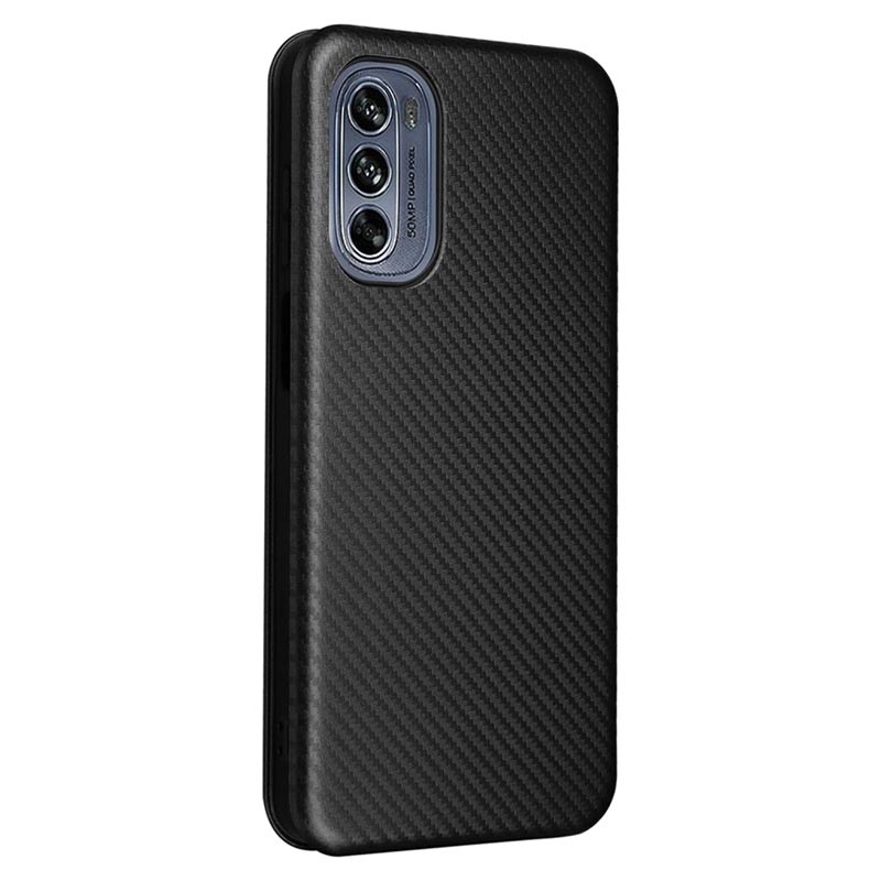 Motorola Moto G62 5G Flip Cover Karbonfiber