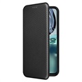 Motorola Moto G62 5G Flip Cover - Karbonfiber - Sort