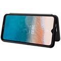 Nokia C21 Plus Flip Cover - Karbonfiber