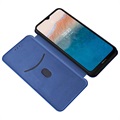 Nokia C21 Plus Flip Cover - Karbonfiber - Blå