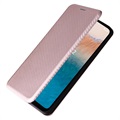 Nokia C21 Plus Flip Cover - Karbonfiber - Pink