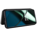OnePlus 11 Flip Cover - Karbonfiber - Sort