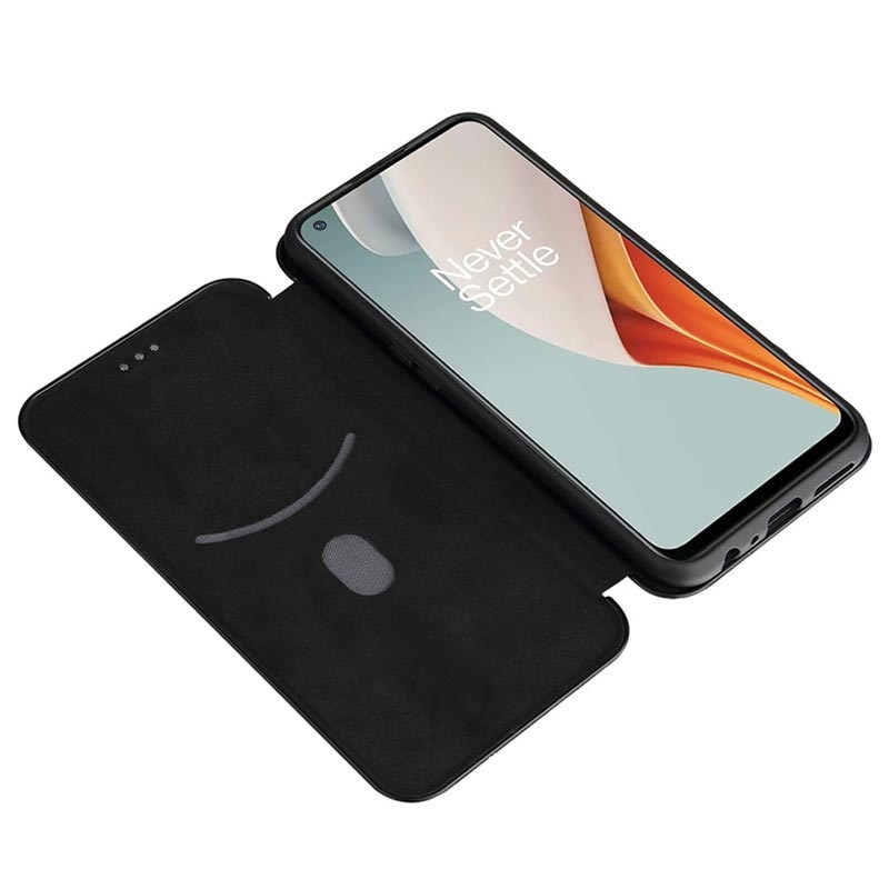 Custodia A Libro In Pelle PU Per OnePlus Nord N100 - Portafoglio Con Slot Per Carte, Funzione Stand E Protezione Antiurto, Colore Nero - 2