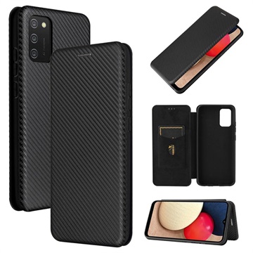 Samsung Galaxy A02s Flip Cover - Karbonfiber