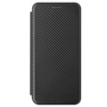 Samsung Galaxy A02s Flip Cover - Karbonfiber - Sort