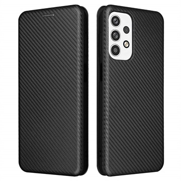 Samsung Galaxy A23 Flip Cover - Karbonfiber - Sort