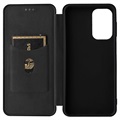 Samsung Galaxy A23 Flip Cover - Karbonfiber - Sort