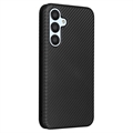 Samsung Galaxy A34 5G Flip Cover - Karbonfiber - Sort
