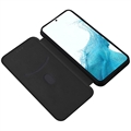 Samsung Galaxy A34 5G Flip Cover - Karbonfiber - Sort