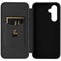Samsung Galaxy A34 5G Flip Cover - Karbonfiber - Sort