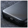 Samsung Galaxy A42 5G Flip Cover - Karbonfiber - Sort