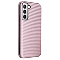 Samsung Galaxy S22+ 5G Flip Cover - Karbonfiber - Rødguld
