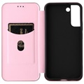 Samsung Galaxy S22+ 5G Flip Cover - Karbonfiber - Rødguld