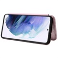 Samsung Galaxy S22+ 5G Flip Cover - Karbonfiber - Rødguld