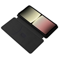 Sony Xperia 10 V Flip Cover - Karbonfiber - Sort