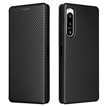 Sony Xperia 5 IV Flip Cover - Karbonfiber - Sort