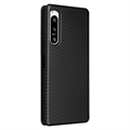 Sony Xperia 5 IV Flip Cover - Karbonfiber - Sort