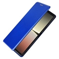 Sony Xperia 5 IV Flip Cover - Karbonfiber - Blå