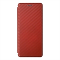Sony Xperia 5 IV Flip Cover - Karbonfiber - Brun