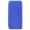 iPhone 13 Mini Flip Cover - Karbonfiber - Blå