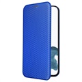 iPhone 14 Pro Flip Cover - Karbonfiber - Blå